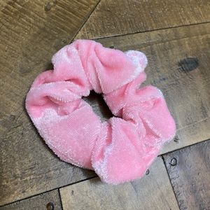 Target Pink Faux Velvet Scrunchie
